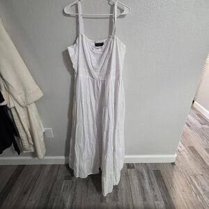Lane Bryant White Sleeveless Spaghetti Strap Sundress